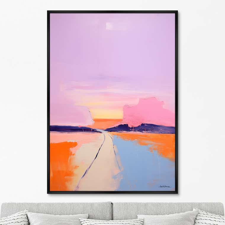Репродукция картины Landscape collection, Purple and pink, No 2, 2024г.