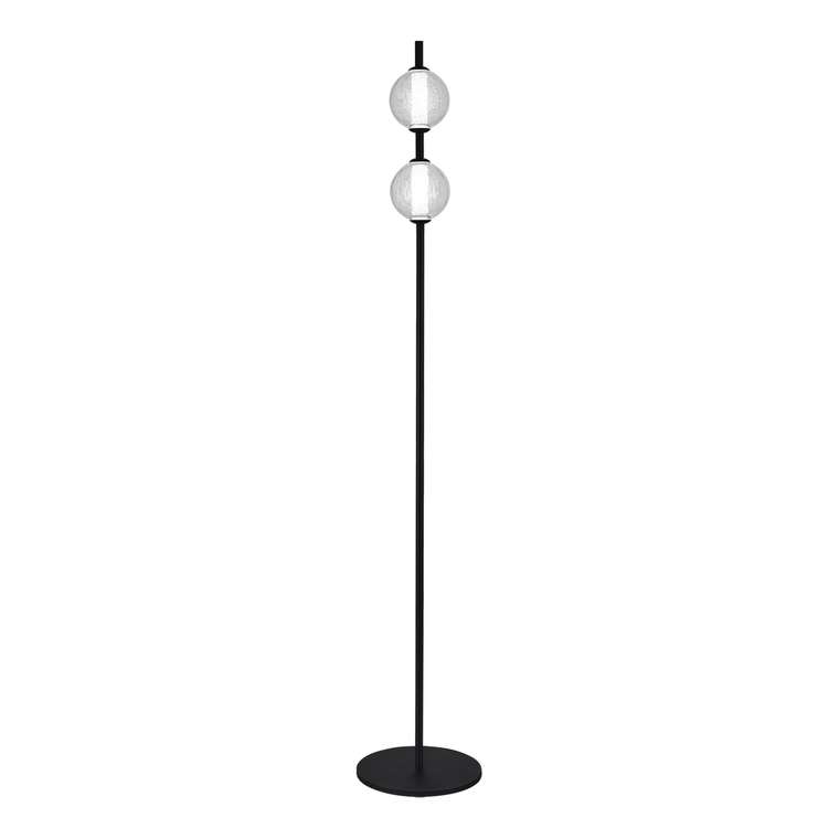 Светильник напольный ST-Luce Черный/Прозрачное кракелированное стекло LED 2*8,5W 3000K PEEK