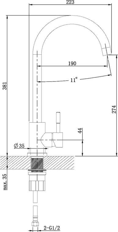 Смеситель Zest для кухонной мойки