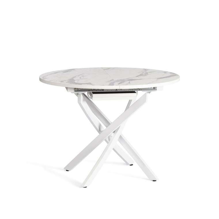 Раздвижной обеденный стол Manzana белого цвета