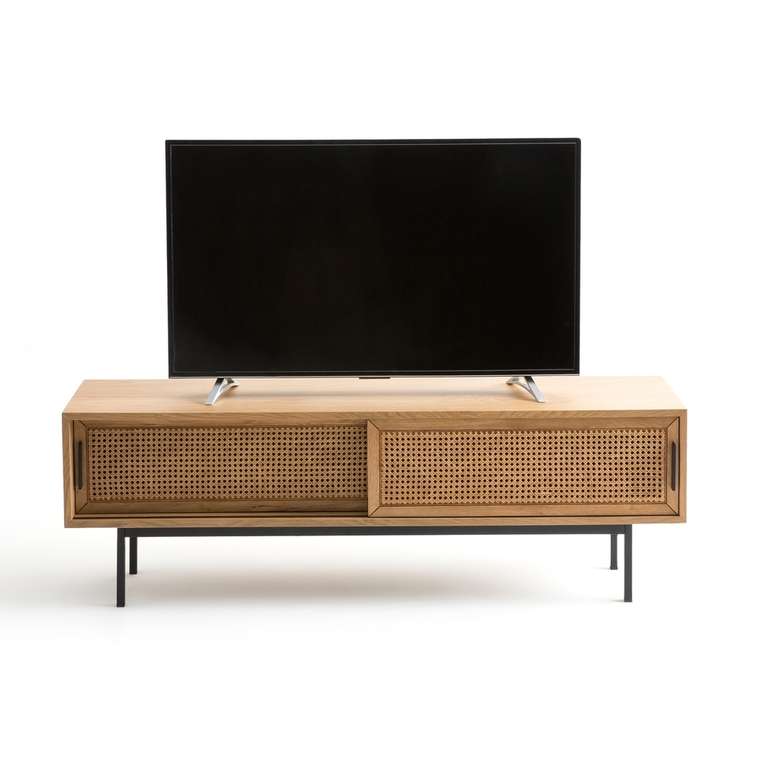 Мебель для TV дуба и плетеного материала Waska бежевого цвета