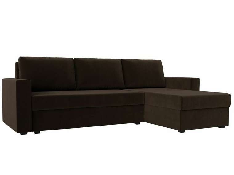Угловой диван-кровать Траумберг Лайт коричневого цвета правый угол 