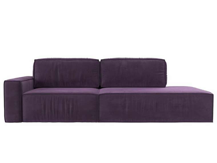 Прямой диван-кровать Прага модерн сиреневого цвета подлокотник слева
