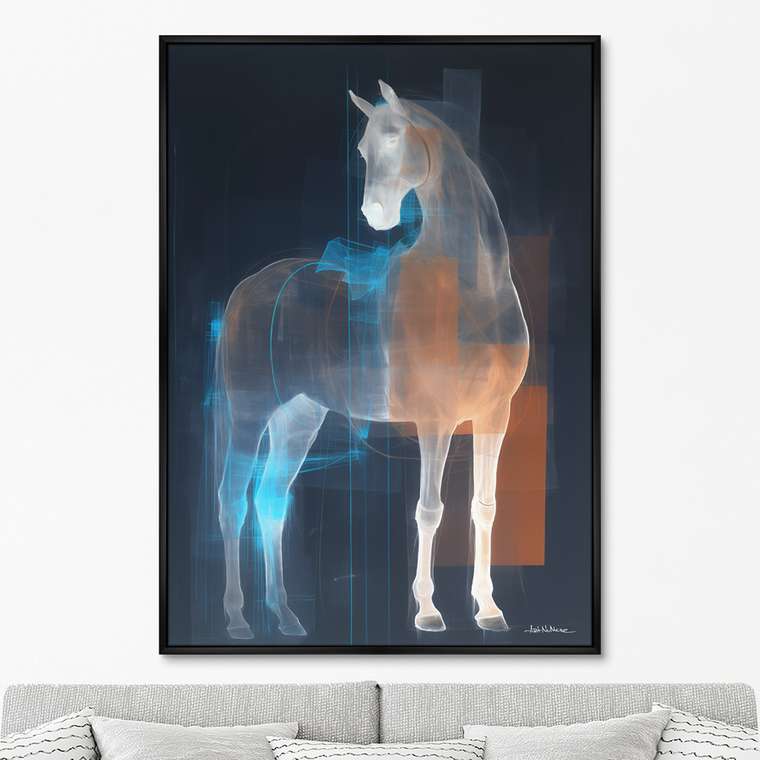 Репродукция картины Horses in a color glow, No 1, 2024г.