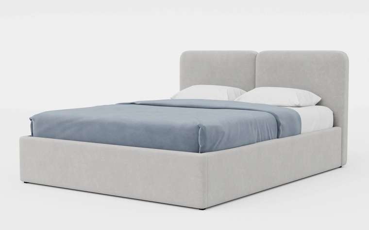 Кровать Арчи 160х200 серого цвета с подъемным механизмом