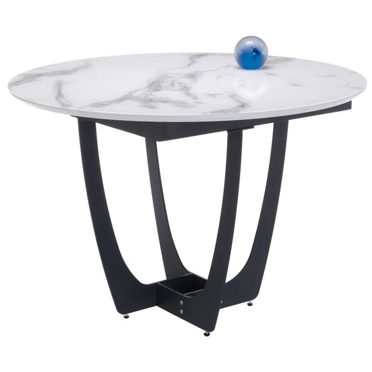Обеденный раздвижной стол Венера со столешницей бело-серого цвета