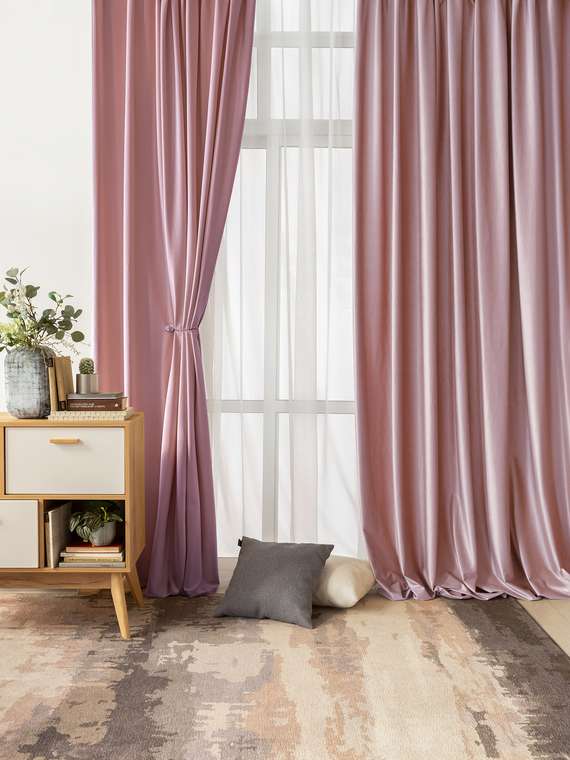 Набор из двух штор Adria 150х270 розового цвета
