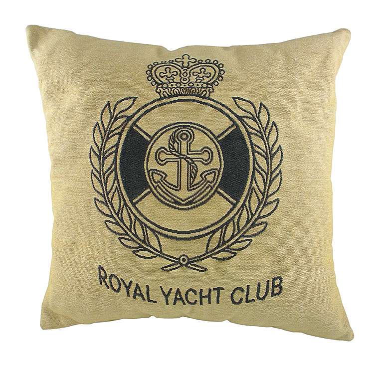 Подушка с надписью Royal Yacht Club Natural