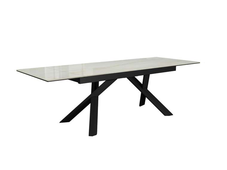 Раздвижной обеденный стол DikLine DKX140 бело-черного цвета