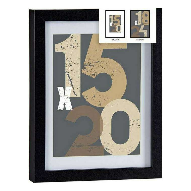 Фоторамка 20,5 x 2,5 x 26,5 cm Чёрный Cтекло Деревянный MDF (6 штук)