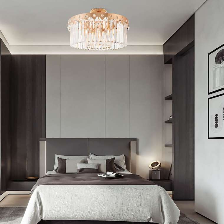 Хрустальная люстра Sorrento-8909 378909/6/50/490 GD (хрусталь, цвет прозрачный)