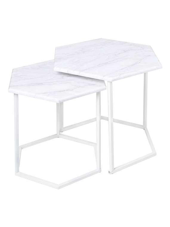 Набор из двух журнальных столиков белого цвета