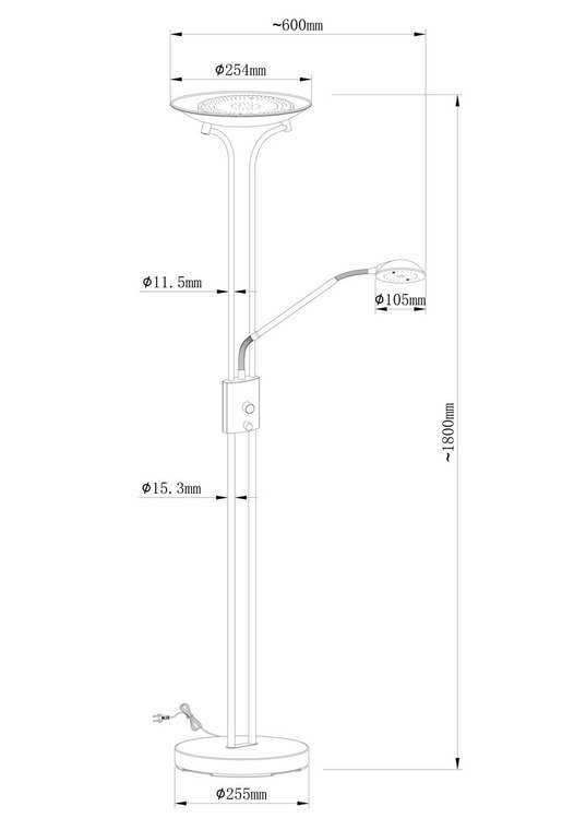 Торшер Arte Lamp DUETTO A4329PN-2SS