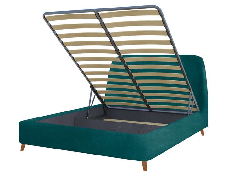 Кровать Flaton 160х200 темно-зеленого цвета с подъемным механизмом
