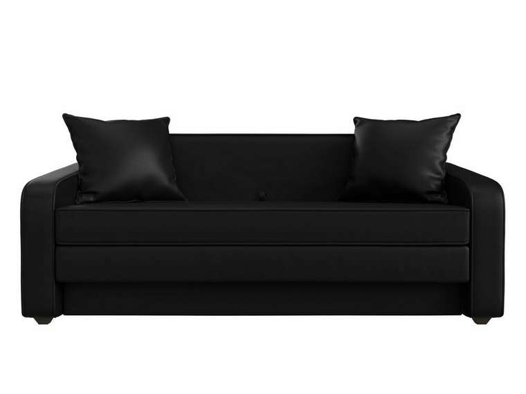 Диван-кровать Лига 013 черного цвета (экокожа)