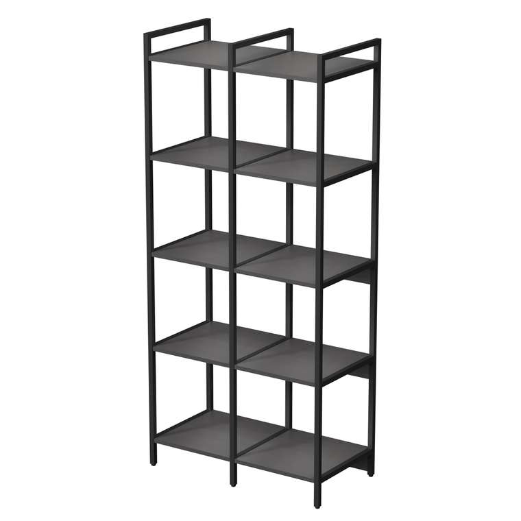 Стеллаж 10ССД.5.400 средний двойной 5 полок темно-серого цвета