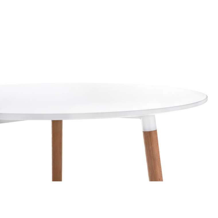 Обеденный стол Lorini белого цвета на деревянных ножках