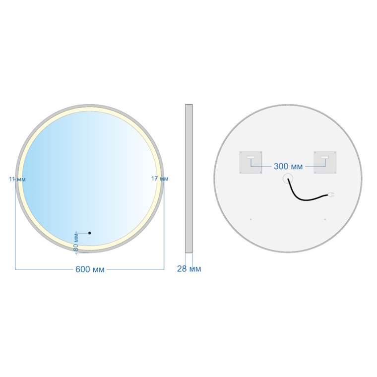 Зеркало Silver Mirrors Делуна/Deluna D600 TX (алюм. профиль, цвет золото, бесконтактный сенсор) нет фото