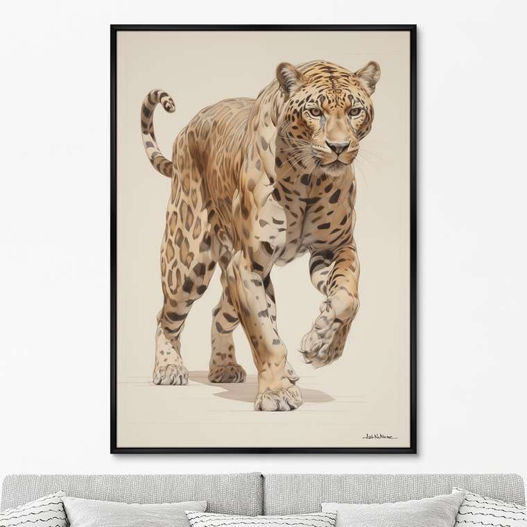 Репродукция картины Leopards hunt, No 1, 2024г.