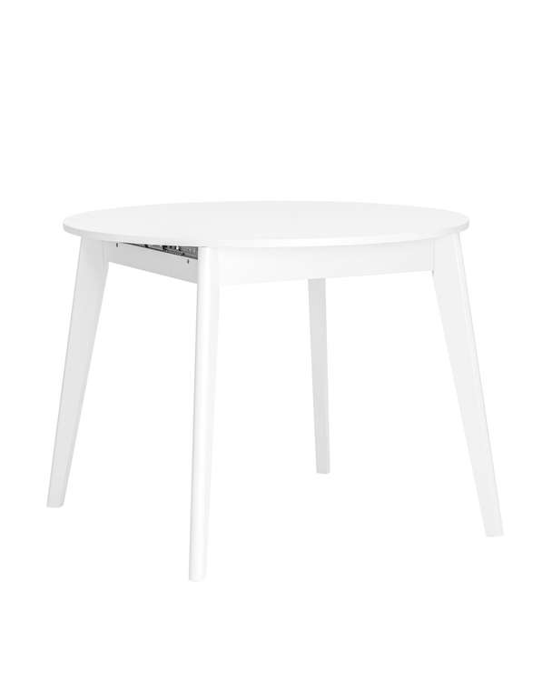 Раздвижной обеденный стол Rondo белого цвета