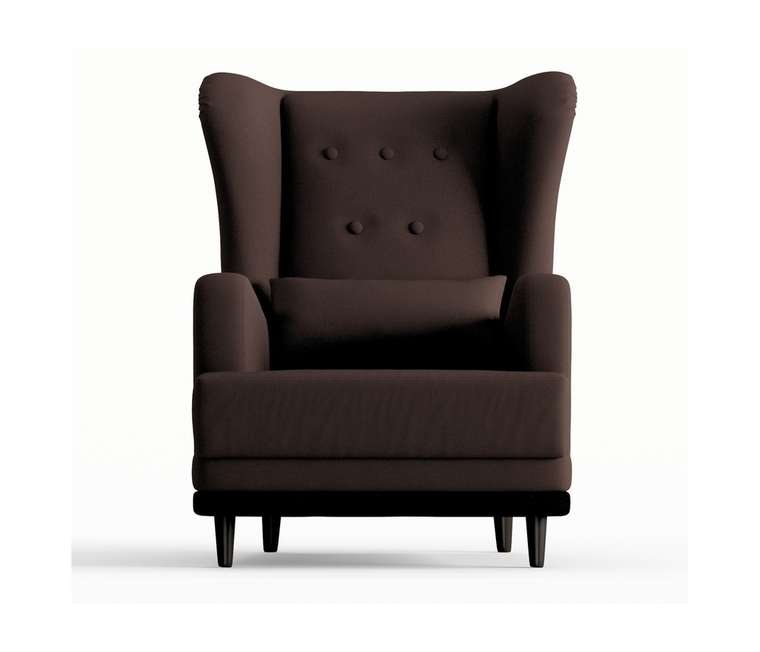 Кресло Лорд в обивке из велюра коричневого цвета