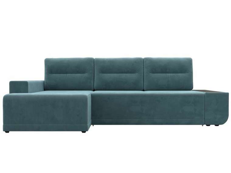 Угловой диван-кровать Чикаго бирюзового цвета левый угол