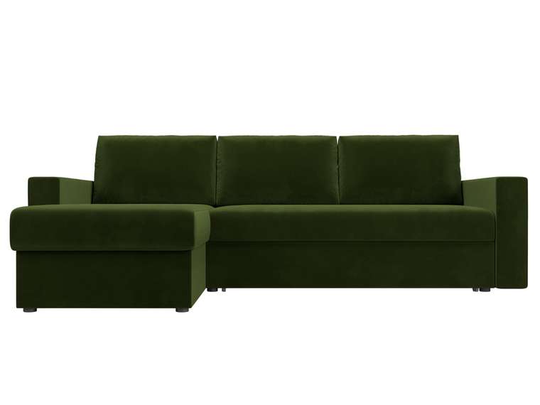 Угловой диван-кровать Траумберг L зеленого цвета левый угол 