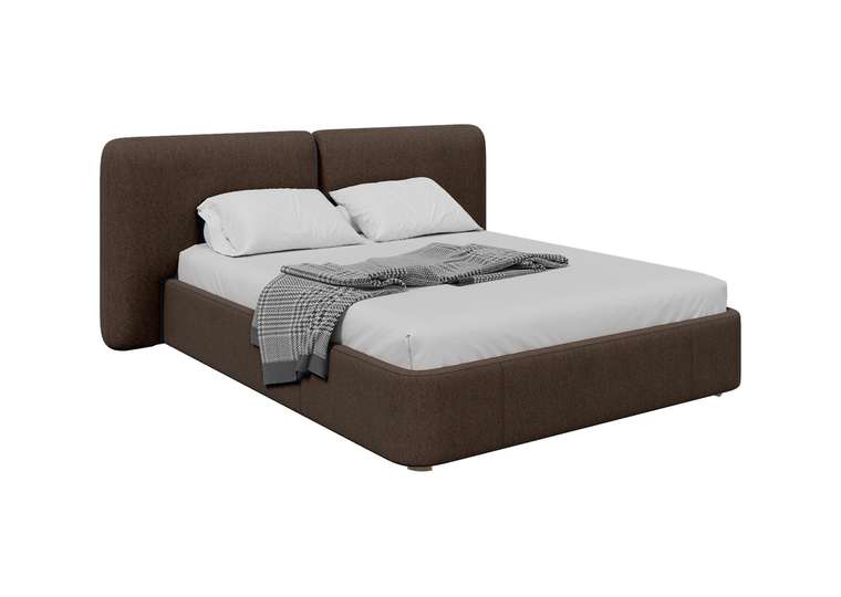 Кровать Hub Soft 160х200 темно-коричневого цвета с подъемным механизмом