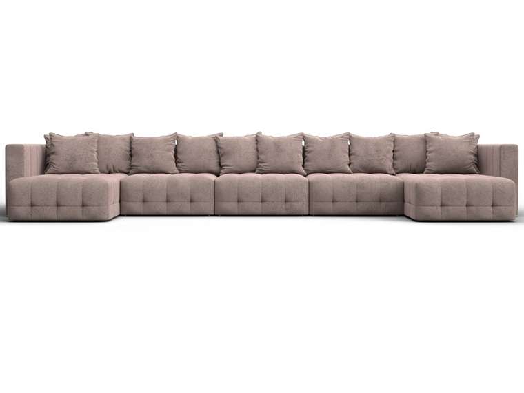 Угловой диван-кровать Лига 052 МегаЛонг темно-бежевого цвета