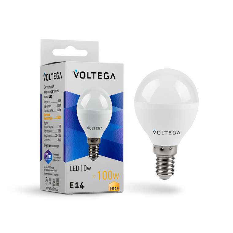 Лампочка Voltega 7231 Globe 10W Simple