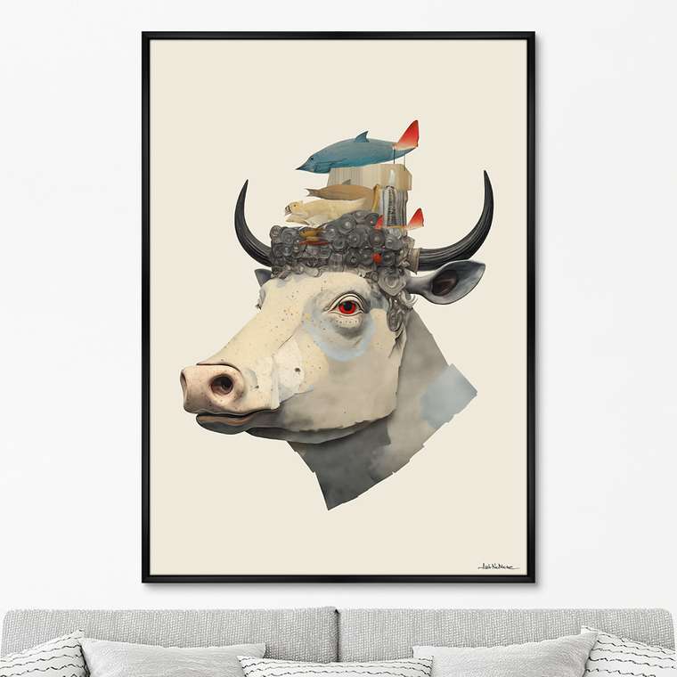 Репродукция картины Cow dreams, No 2, 2024г.