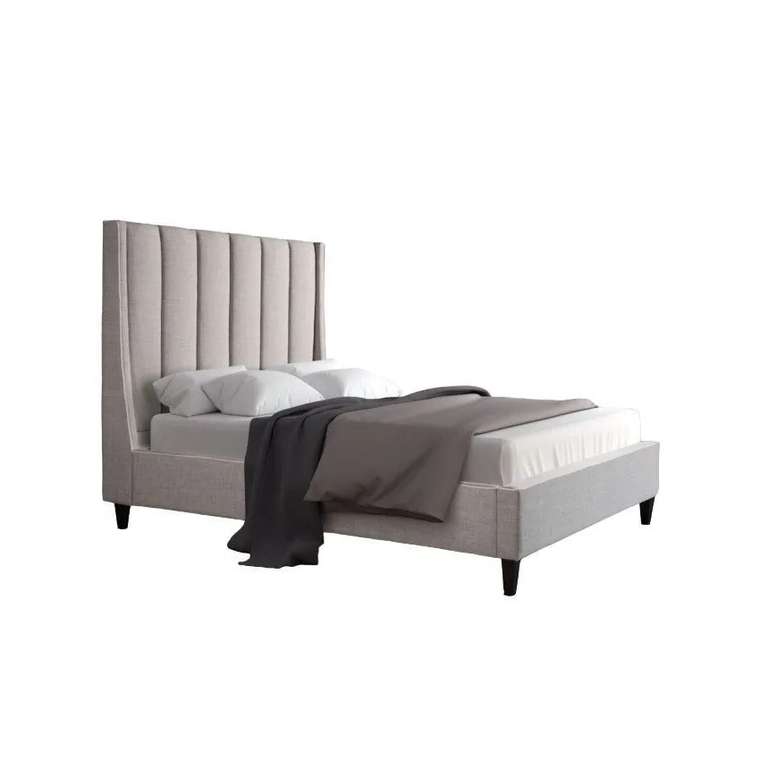 Кровать Odina 200х200 бежево-серого цвета