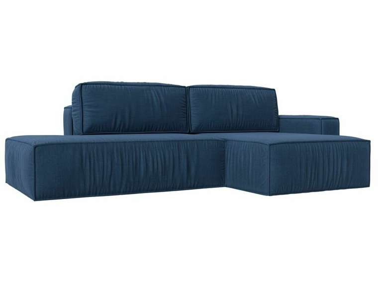 Угловой диван-кровать Прага модерн синего цвета правый угол
