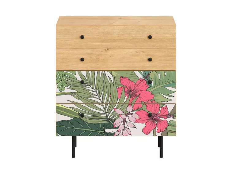 Комод Frida с принтом Tropics на металлических ножках 