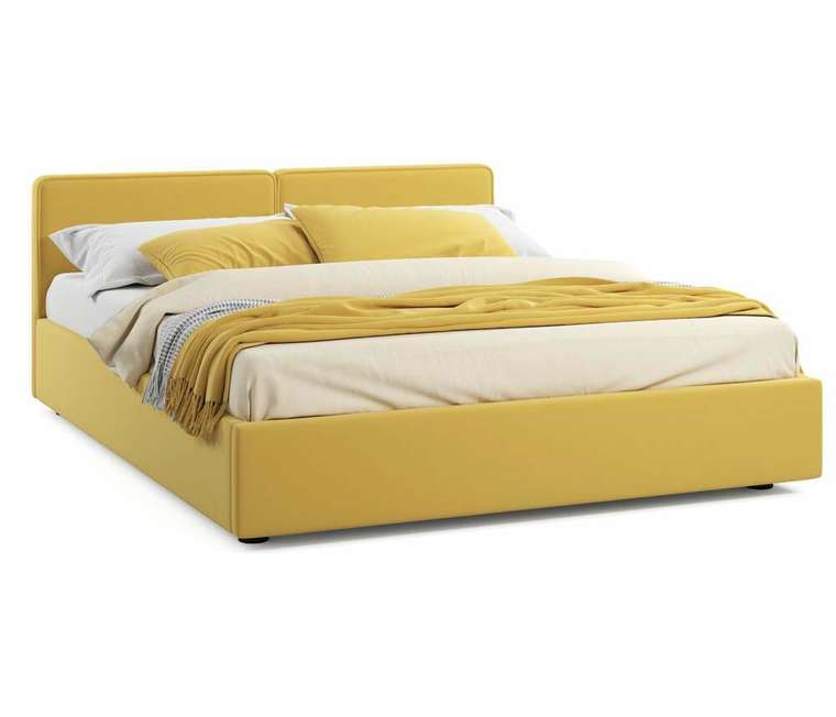 Кровать Erika 160х200 желтого цвета с подъемным механизмом