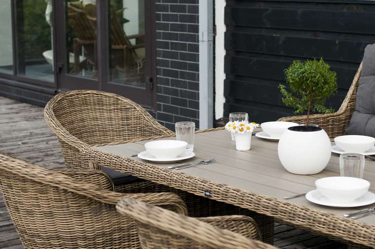 Угловая модульная лаунж зона с обеденным столом Бергамо 