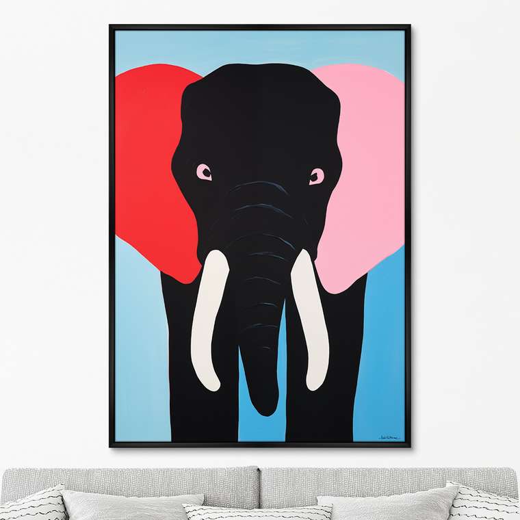 Репродукция картины The colorful elephants, No 1, 2024г.