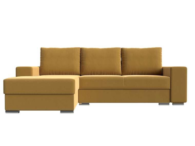 Угловой диван-кровать Дрезден желтого цвета левый угол