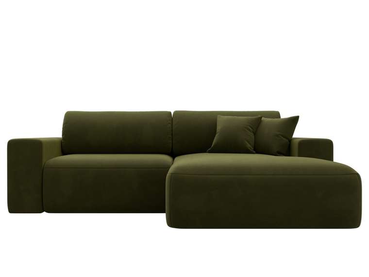 Угловой диван-кровать Лига 036 Классик зеленого цвета правый угол