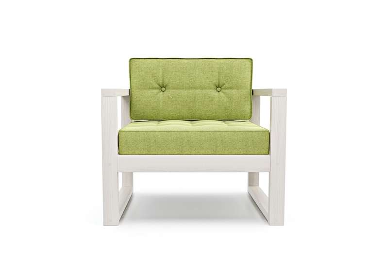 Кресло из рогожки Астер зеленого цвета
