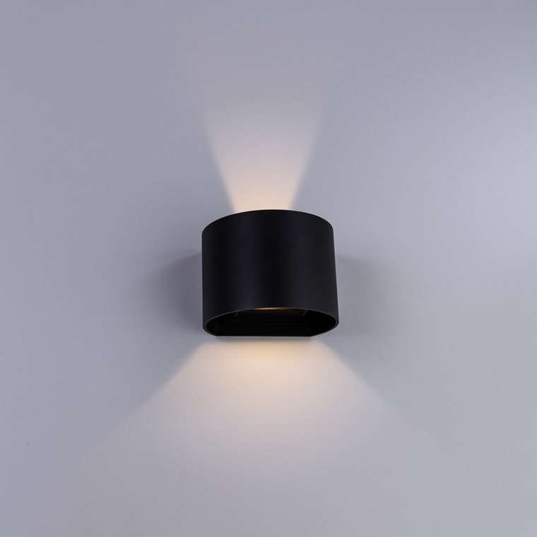 Уличный настенный светодиодный светильник Rullo черного цвета
