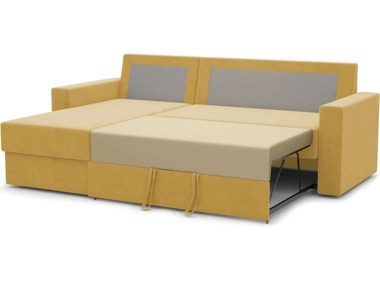 Диван-кровать угловой Лео желтого цвета