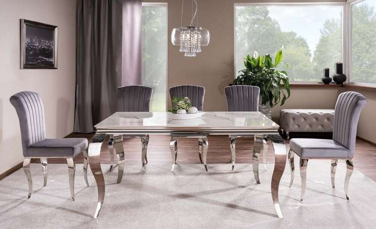 Стол обеденный Prince 180 бело-серого цвета