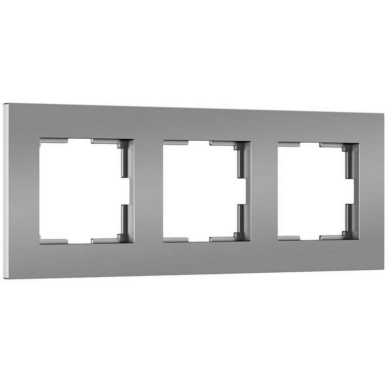 W0032965/ Рамка на 3 поста Slab (серебро матовый) W0032965 Slab серебро матовый