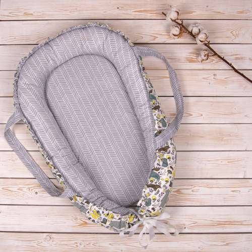 Кокон 'Гнёздышко' для новорождённых 'BabyRelax' 50х75, с ручками, съёмный матрасик 'Лесные жители'