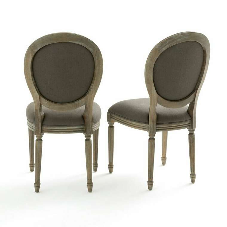 Комплект из двух стульев Nottingham в стиле Людовика XVI серого цвета