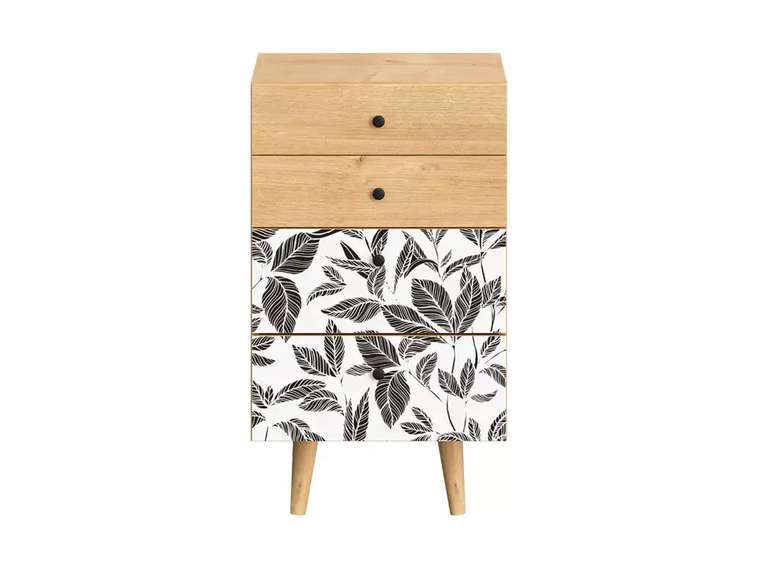 Комод малый Frida с принтом floral на деревянных ножках