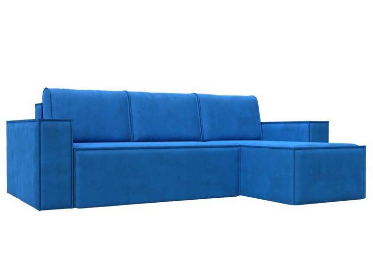 Угловой диван-кровать Куба темно-голубого цвета правый угол