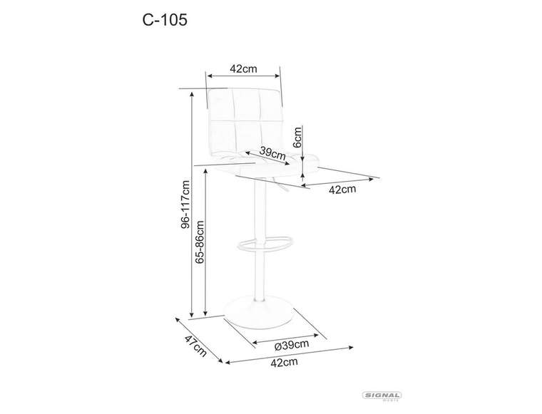 Барный стул C105 черного цвета