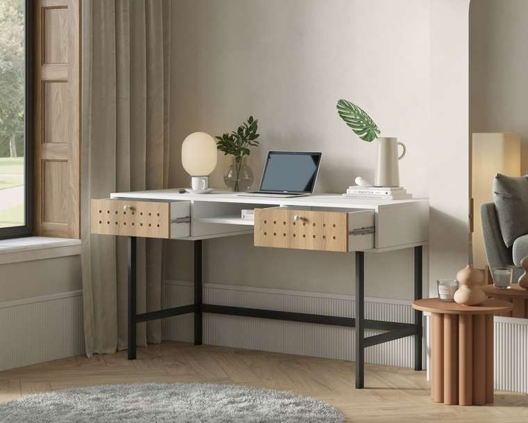 Письменный стол KOTO бело-коричневого цвета
